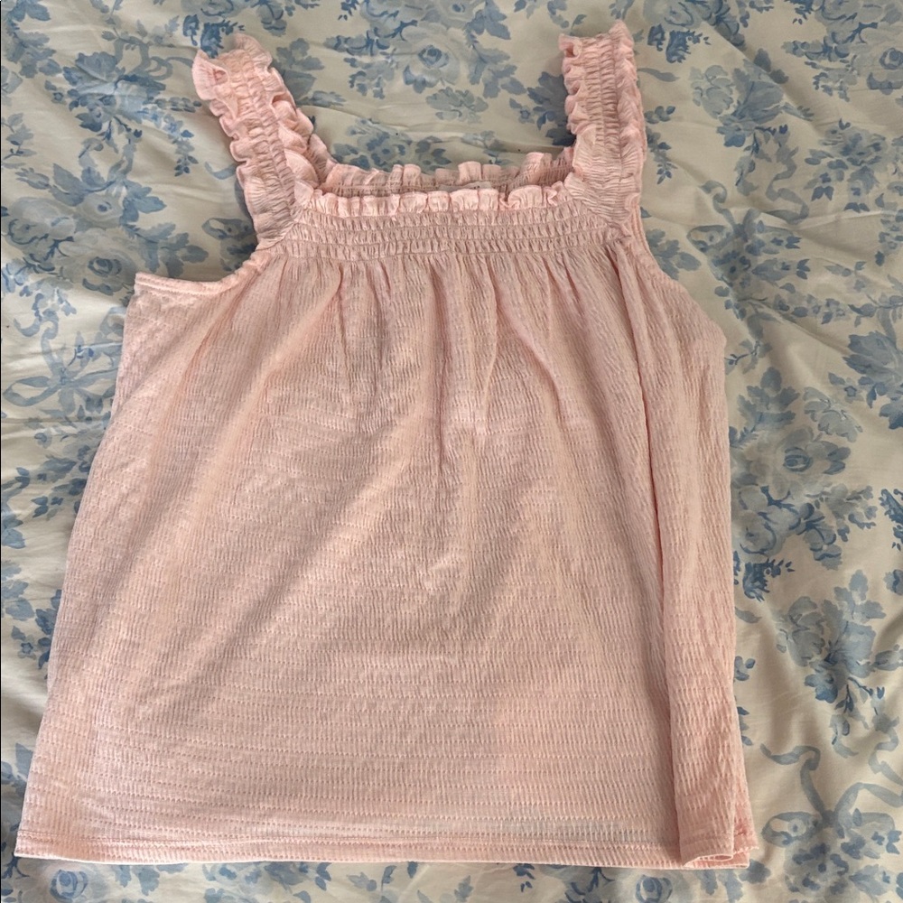 LC Lauren Conrad Light Pink Ruffled Top